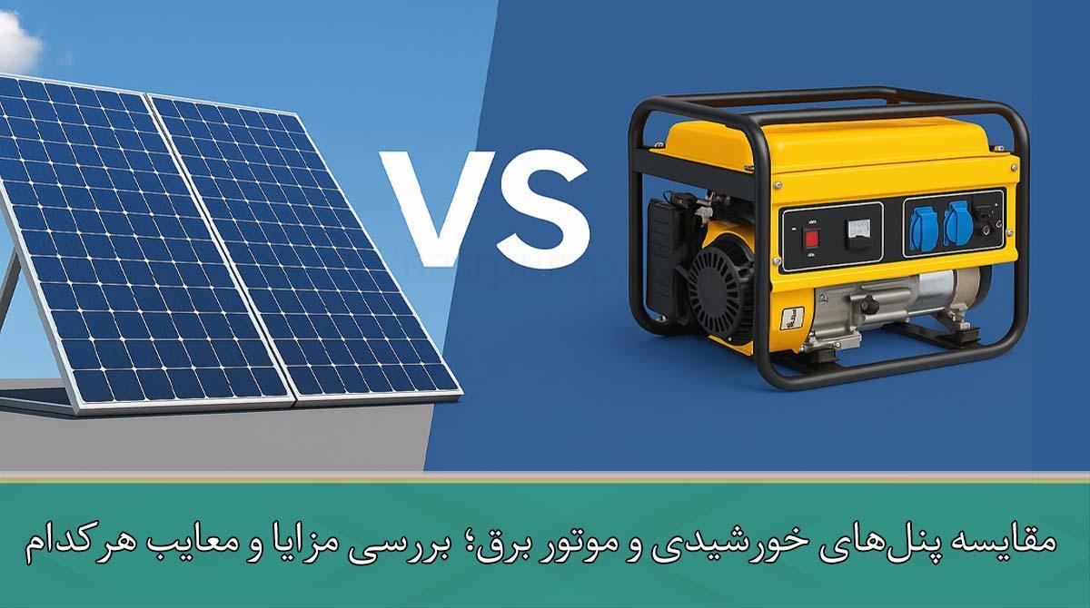 مقایسه پنل‌های خورشیدی و موتور برق؛ بررسی مزایا و معایب هرکدام
