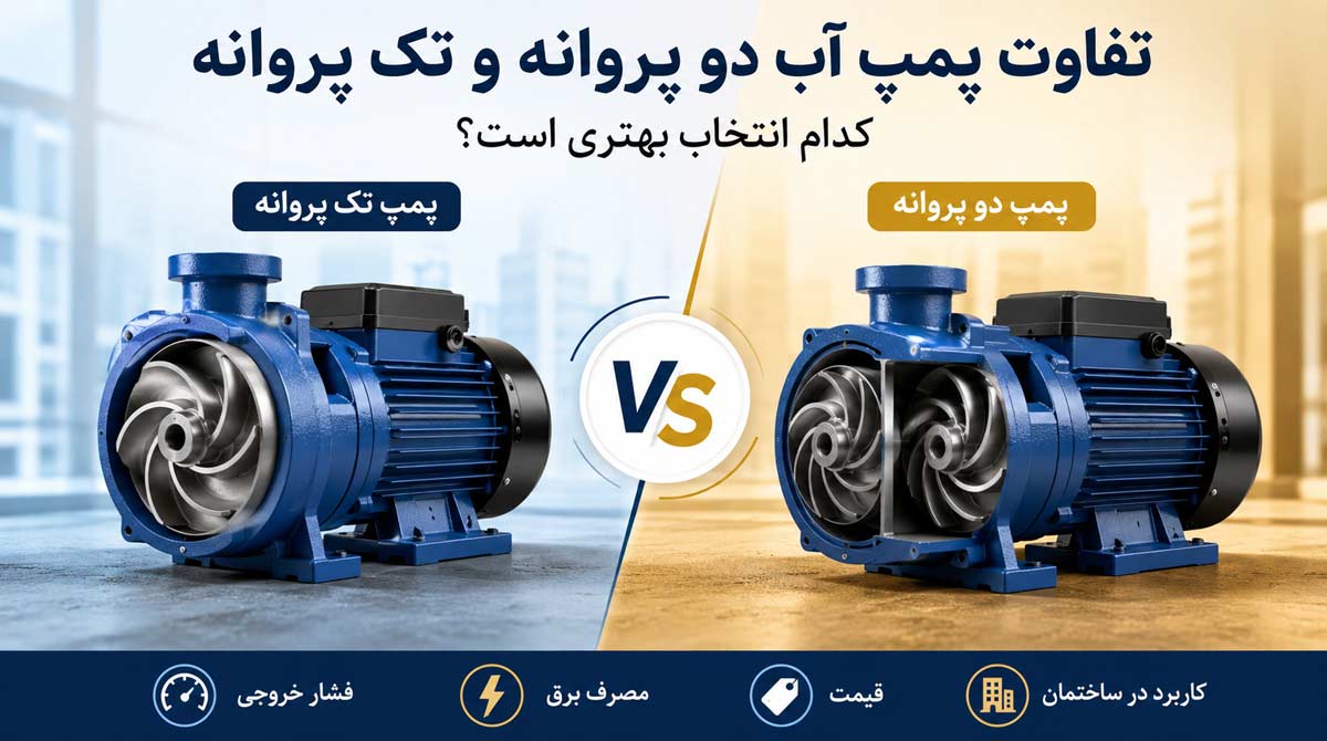 تفاوت پمپ آب دو پروانه و تک پروانه
